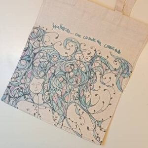 Bolsa con diseño Mulleres con cousas na cabeza