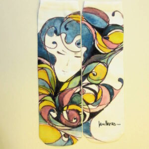 Calcetines con el diseño muller acurrucada